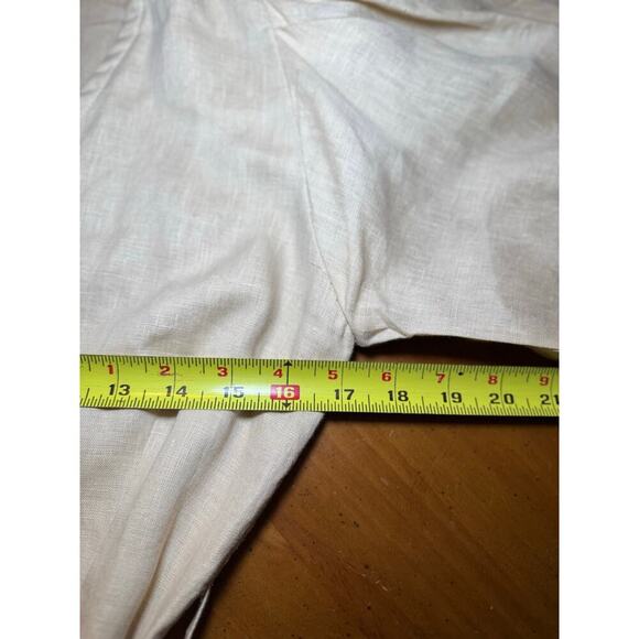 Faithfull The Brand NWOT Godiva Dress Wrap Linen Balloon Sleeves Beige Size 4 - Picture 11 of 12